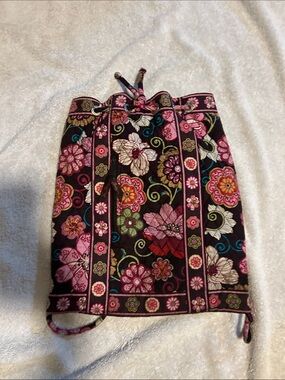 Vera Bradley Floral Mini Drawstring Bag in Black, Pink, Green, Blue